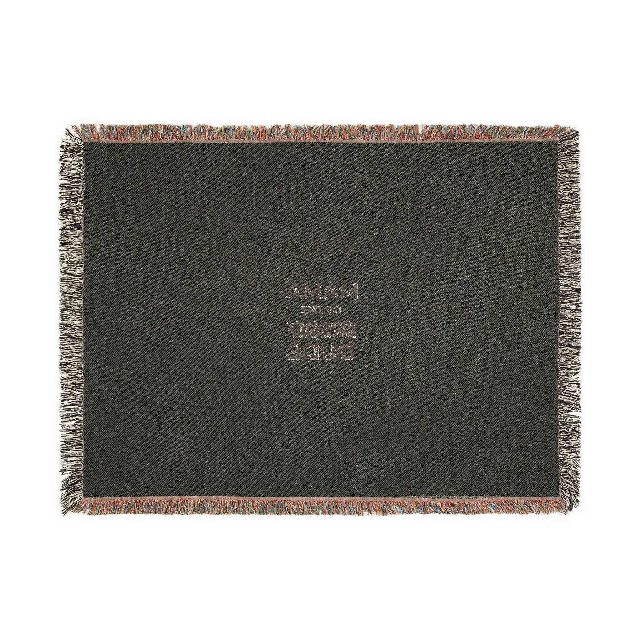 Mama Little Monsters Woven Blanket — Cozy Fringe Throw for Moms