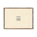 Mama Little Monsters Woven Blanket — Cozy Fringe Throw for Moms