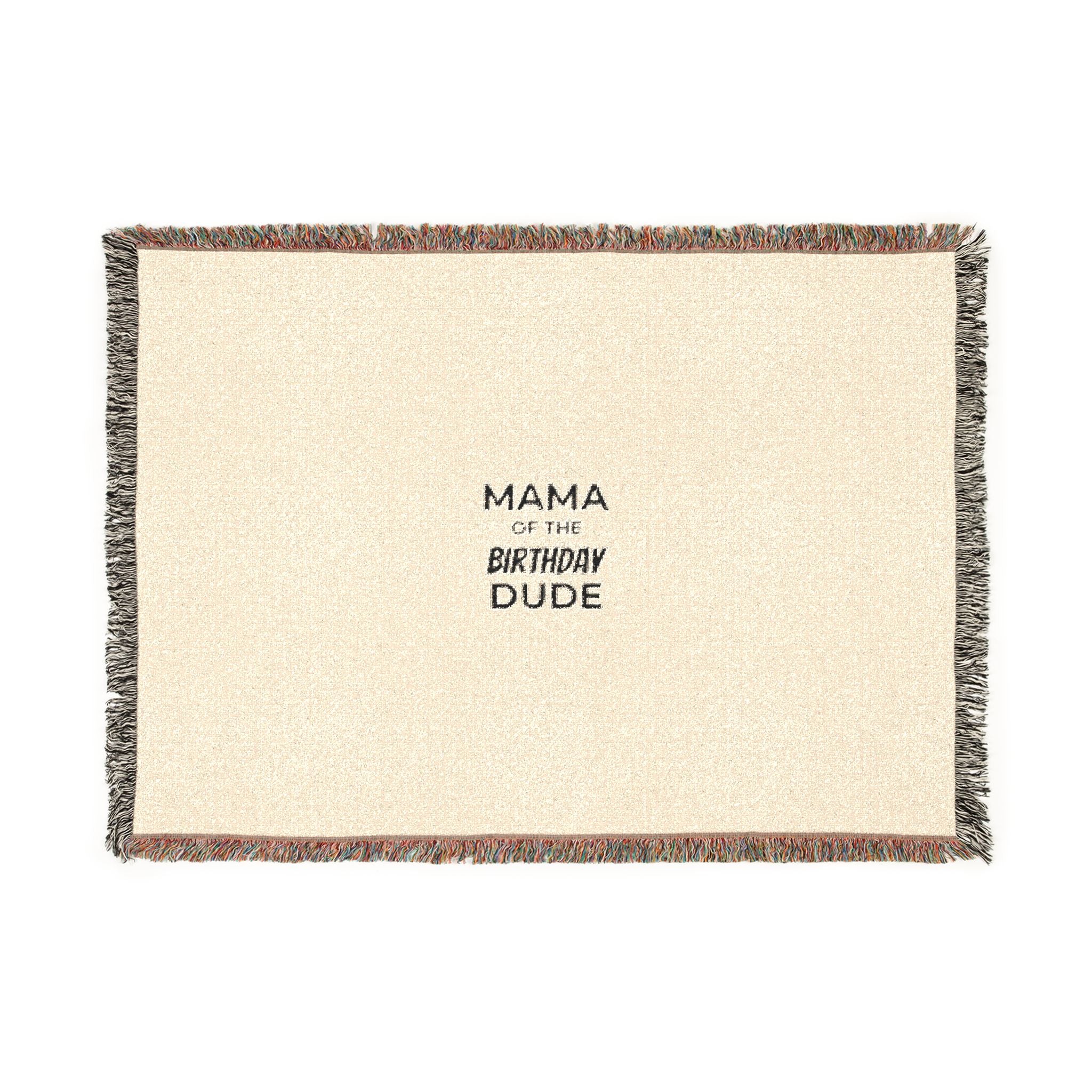 Mama Little Monsters Woven Blanket — Cozy Fringe Throw for Moms