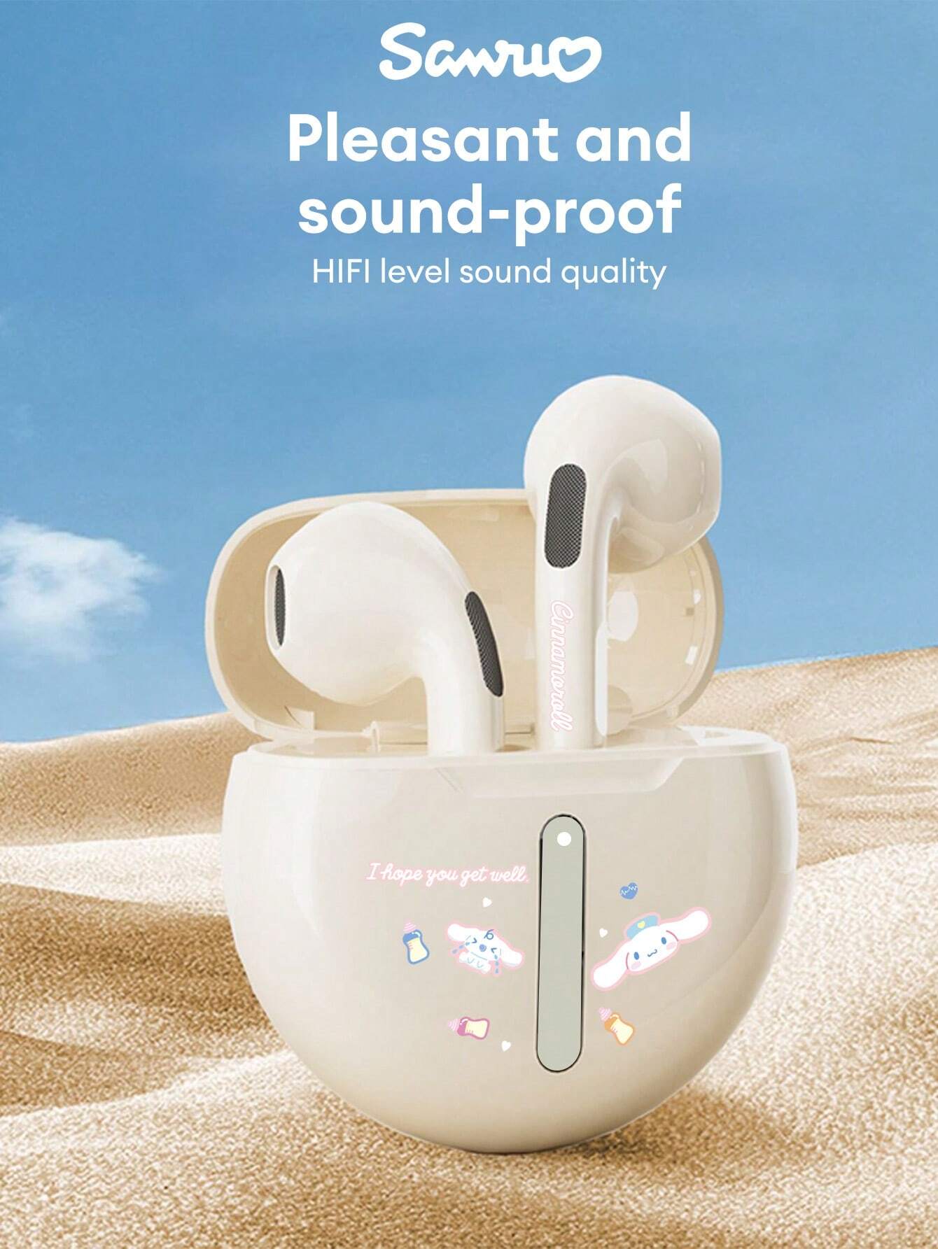 Bluetooth 5.3 Half In-Ear Headphones ENC Noise Cancellation 13mm Driver IPX5 Sweatproof 30H Battery Low Latency Gaming