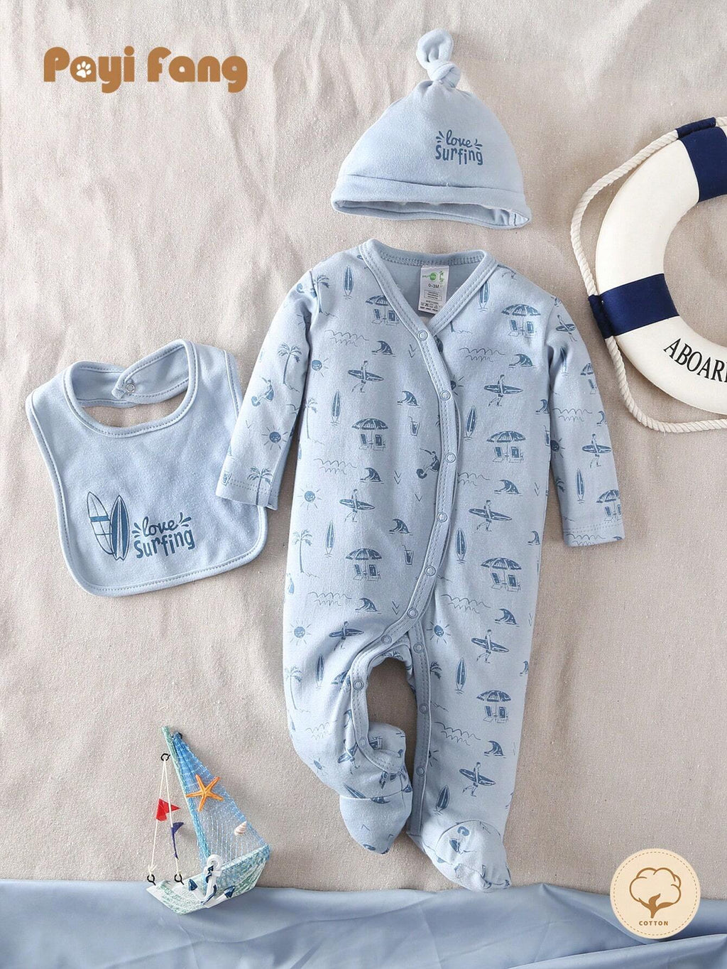 Baby Beach & Sports Hat and Bib Set Football Pants Autumn/Winter