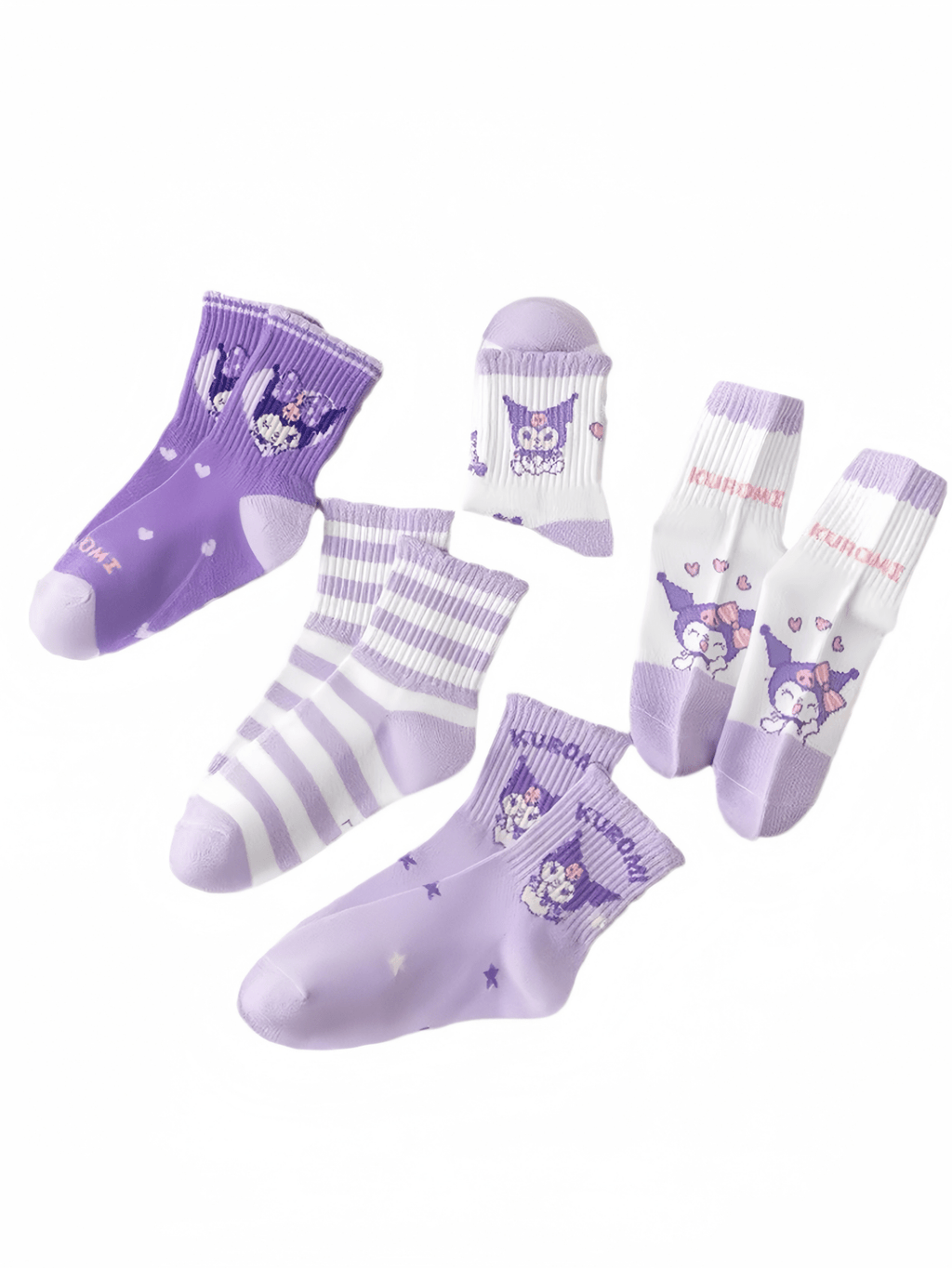 Kids' Assorted Melody Cartoon Anime Mid-Calf Socks Breathable Moisture-Wicking