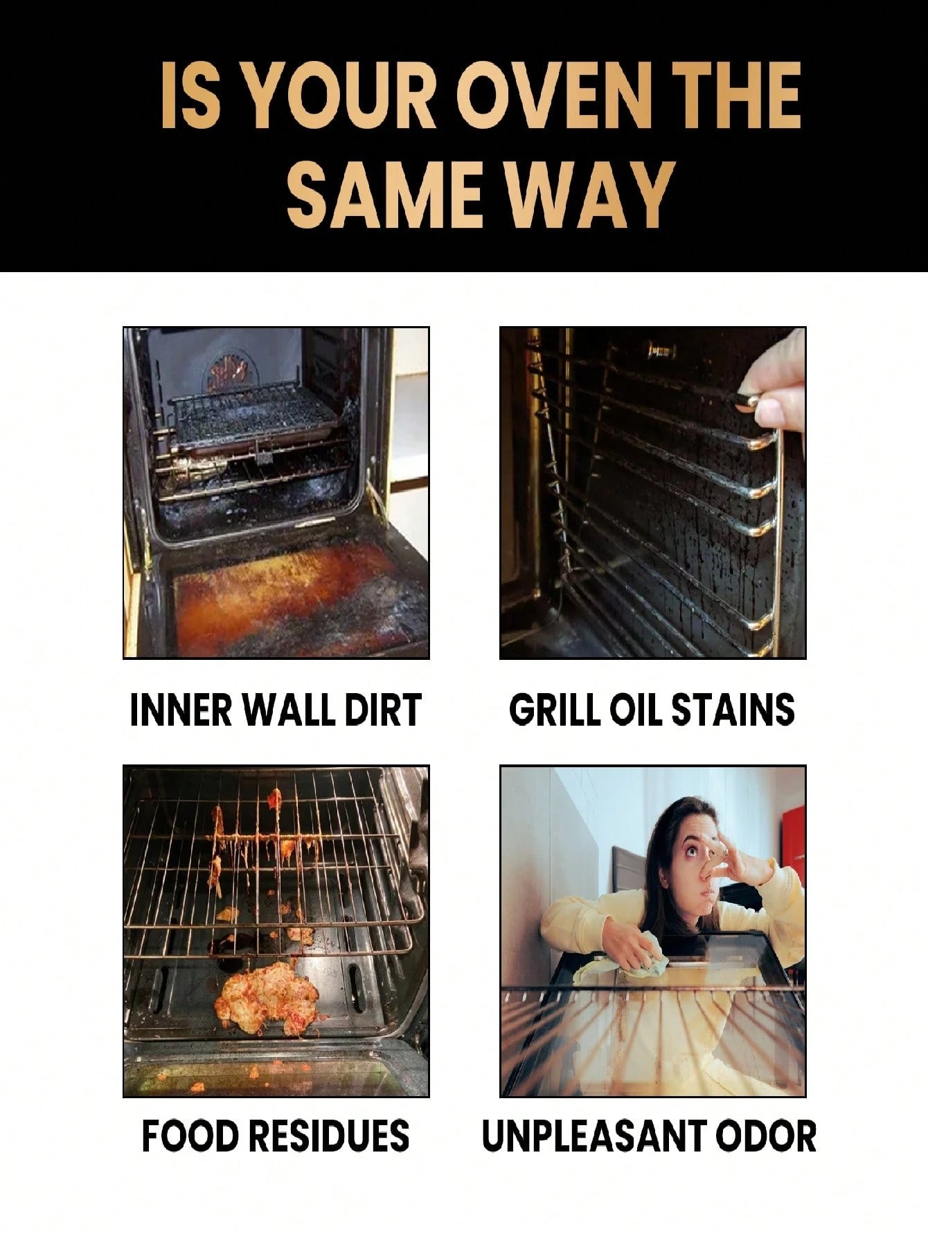 Oven & Grill Cleaner 100ml Heavy-Duty Degreaser Deodorizer for Metal Surfaces