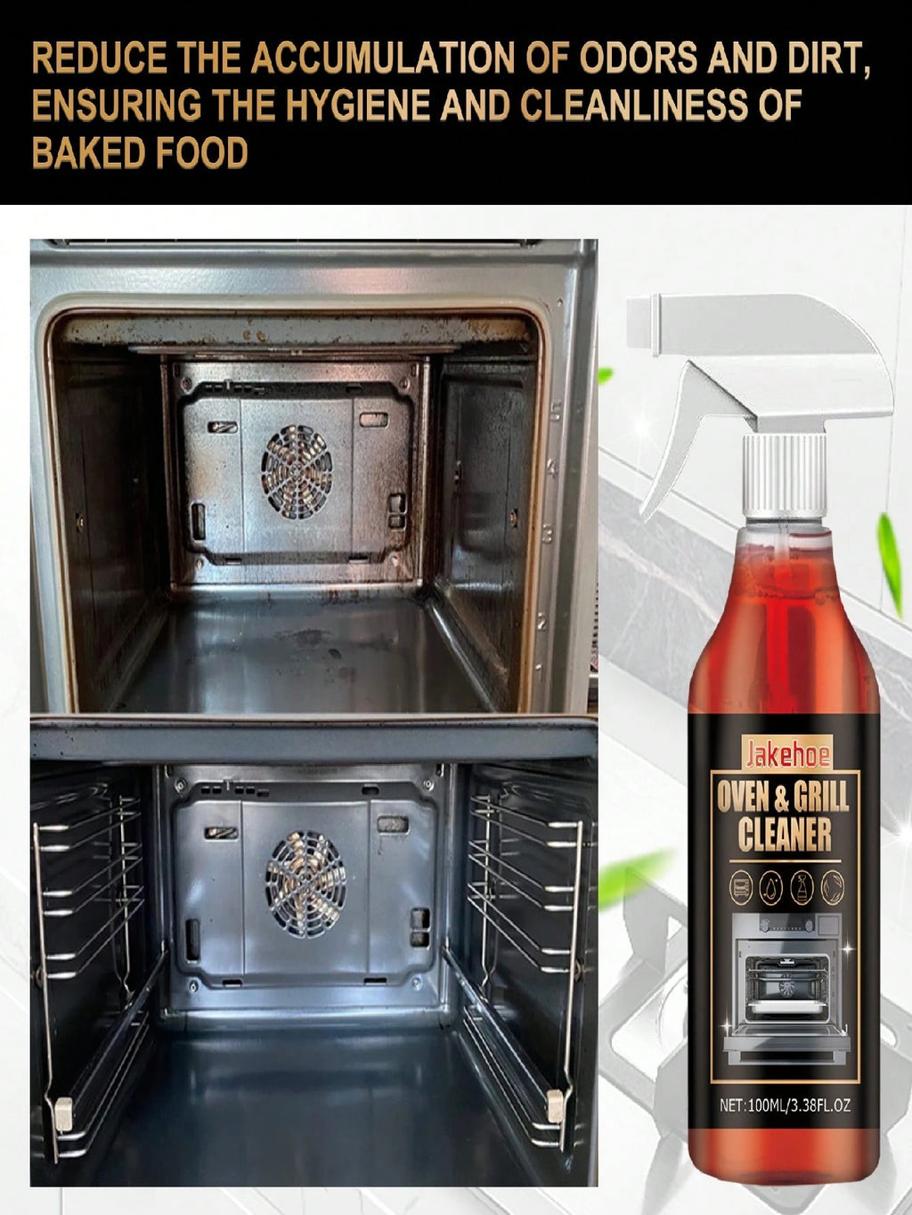 Oven & Grill Cleaner 100ml Heavy-Duty Degreaser Deodorizer for Metal Surfaces
