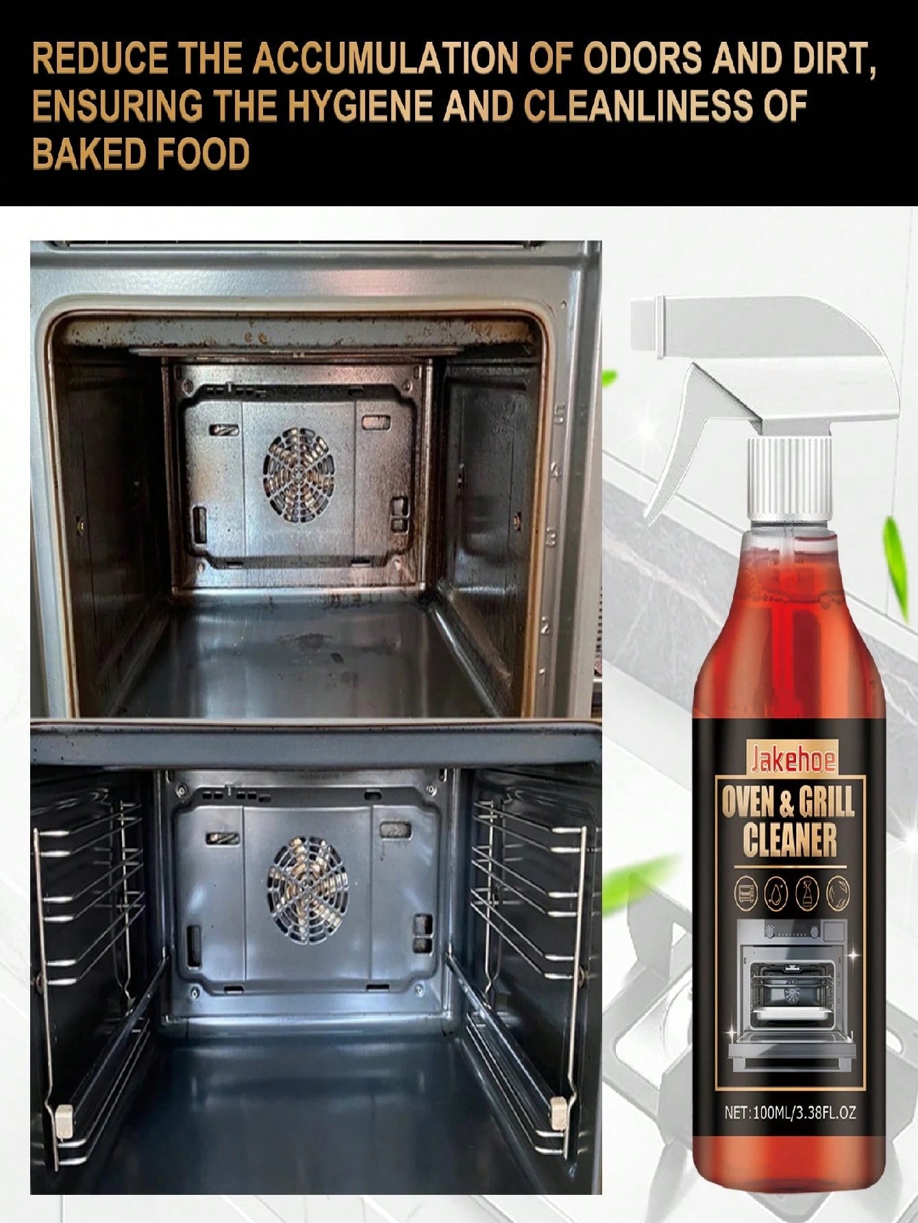 Oven & Grill Cleaner 100ml Heavy-Duty Degreaser Deodorizer for Metal Surfaces