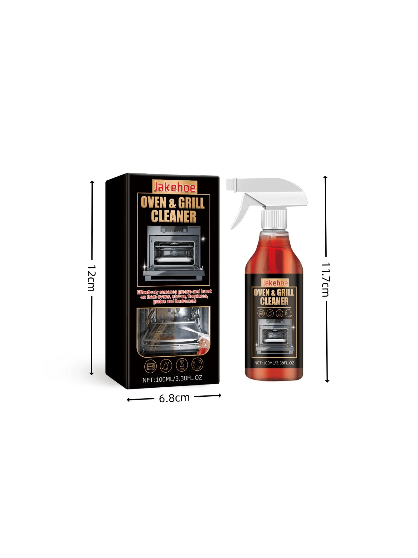 Oven & Grill Cleaner 100ml Heavy-Duty Degreaser Deodorizer for Metal Surfaces