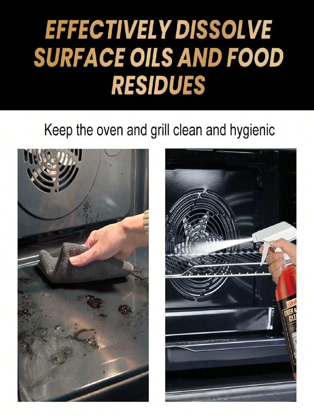 Oven & Grill Cleaner 100ml Heavy-Duty Degreaser Deodorizer for Metal Surfaces