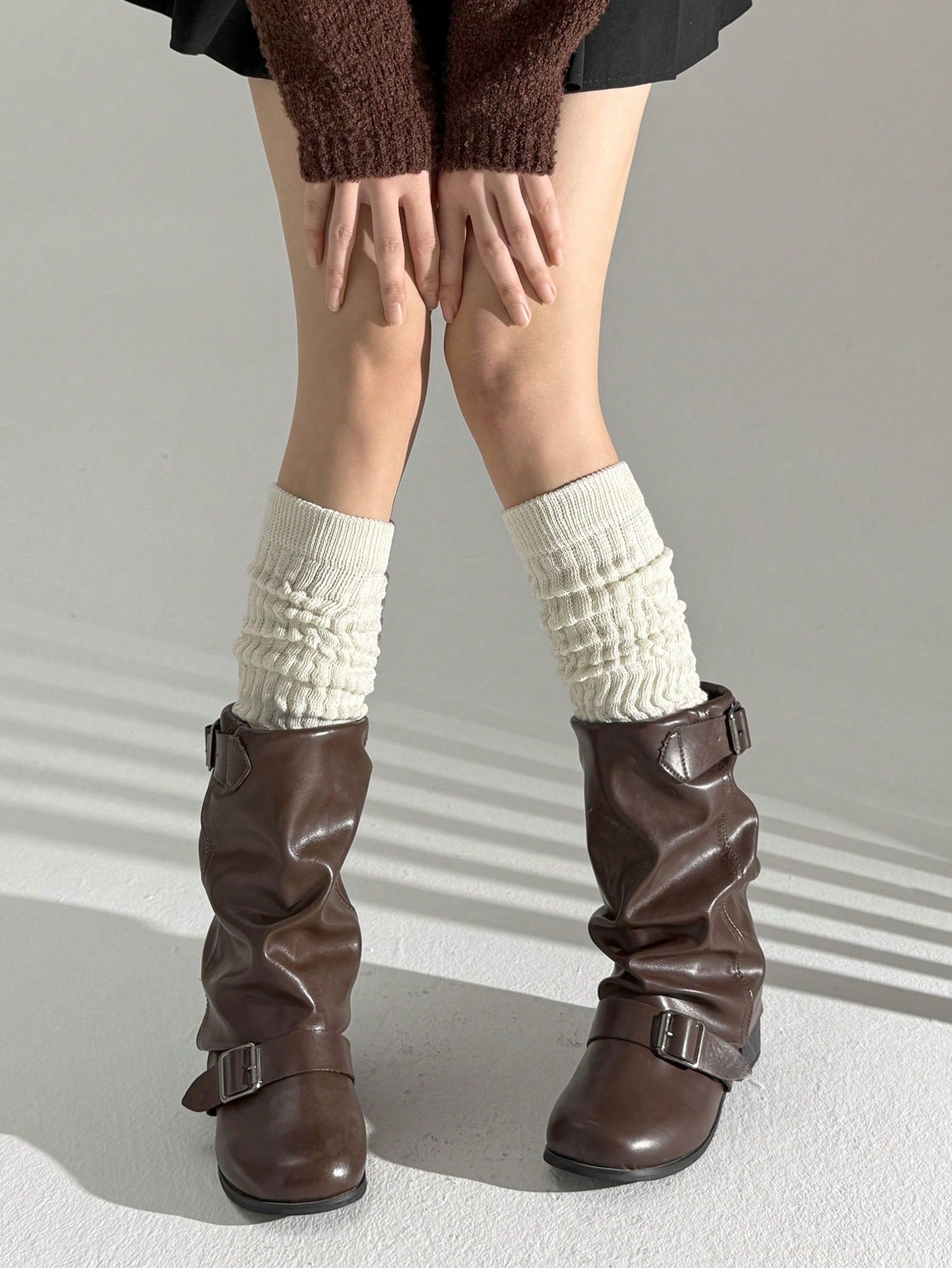 Women's Multi-Color Thigh High Socks Warm Thick Knit Over-The-Knee Stockings
