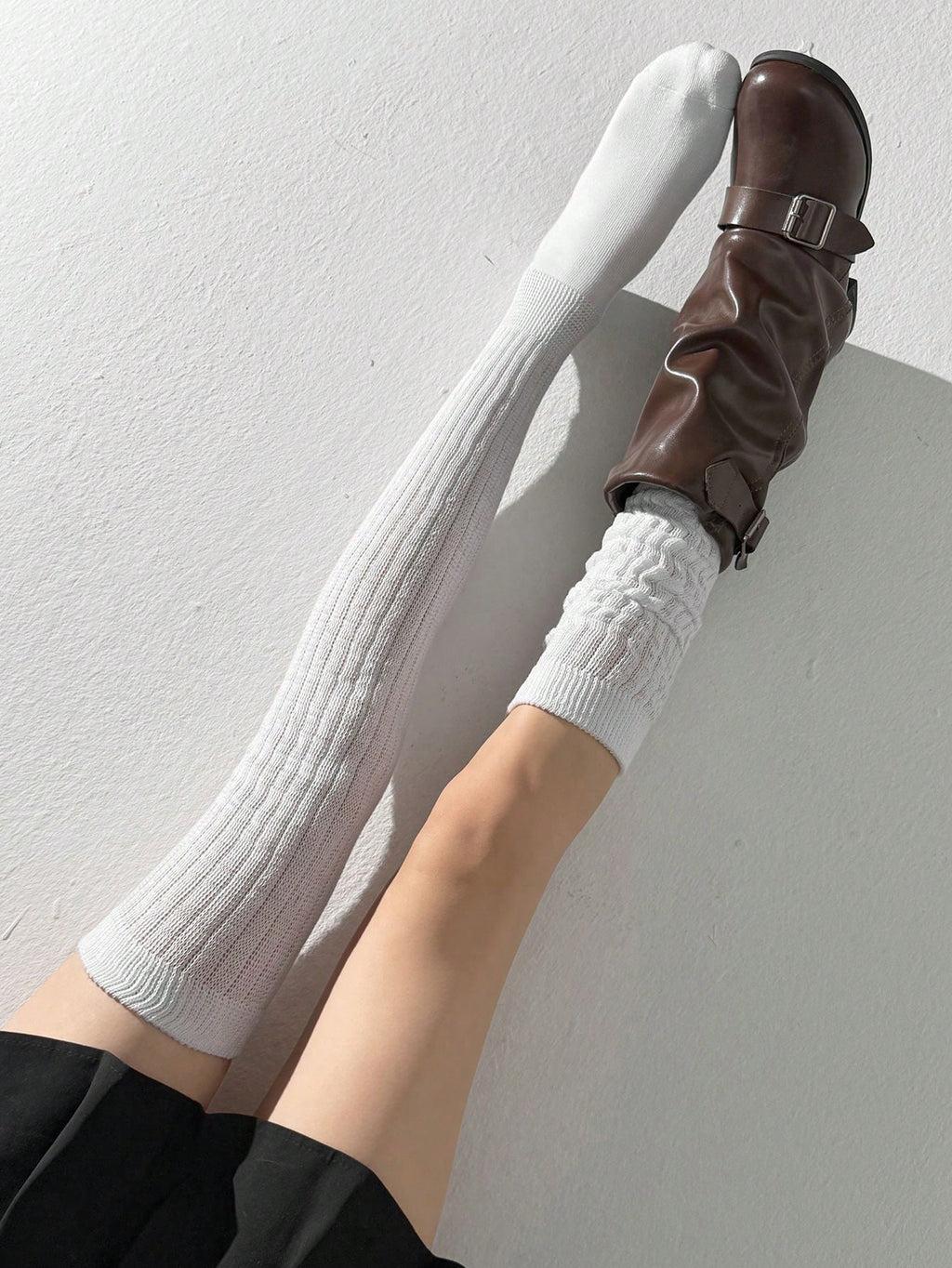 Women's Multi-Color Thigh High Socks Warm Thick Knit Over-The-Knee Stockings