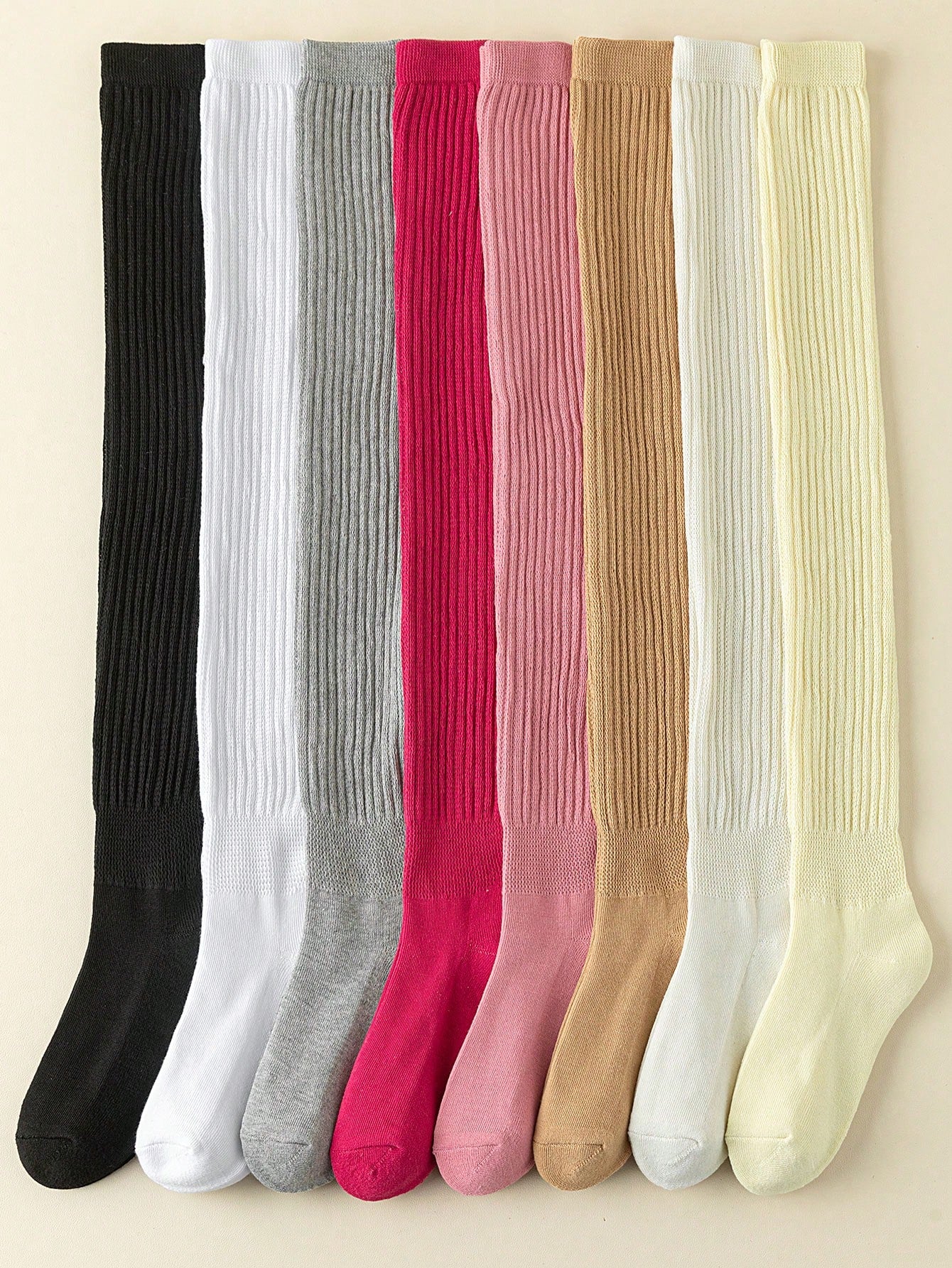 Women's Multi-Color Thigh High Socks Warm Thick Knit Over-The-Knee Stockings