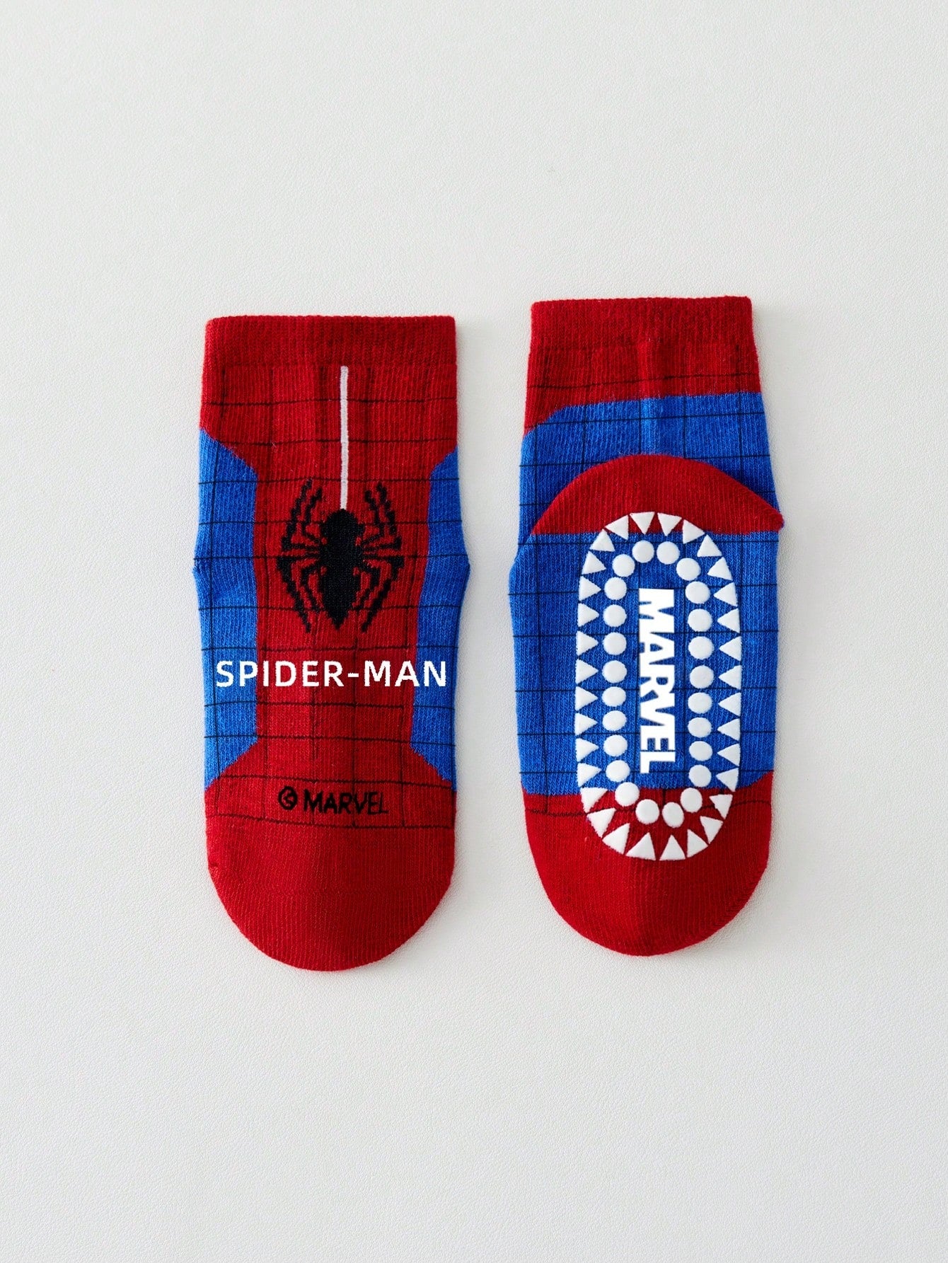 Children's 5-Pair Spider-Man Themed Socks Set Non-Slip Breathable