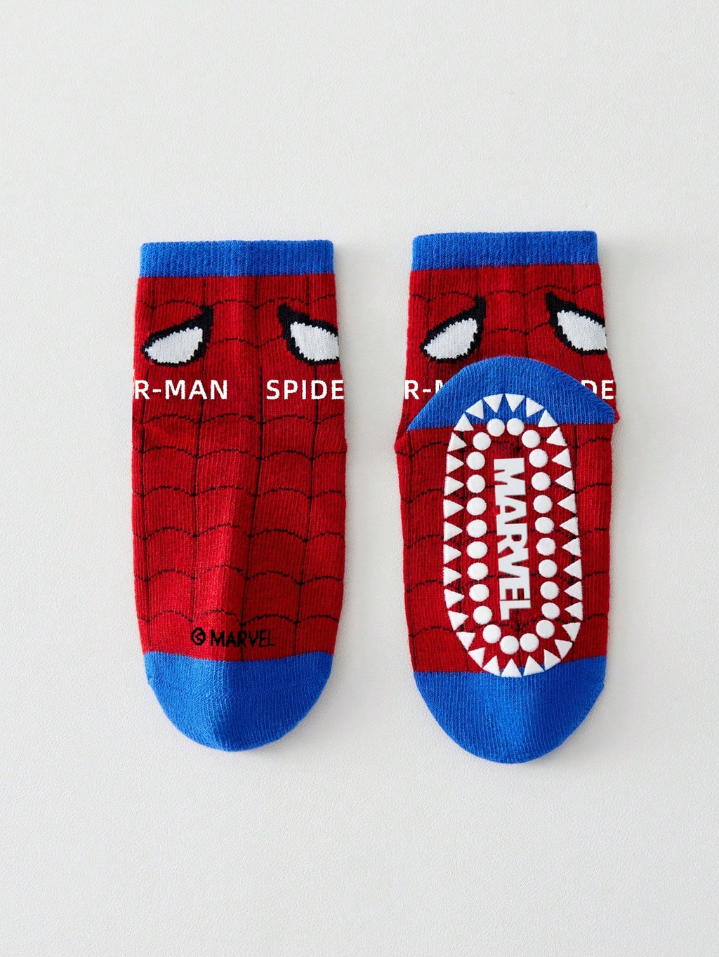 Children's 5-Pair Spider-Man Themed Socks Set Non-Slip Breathable