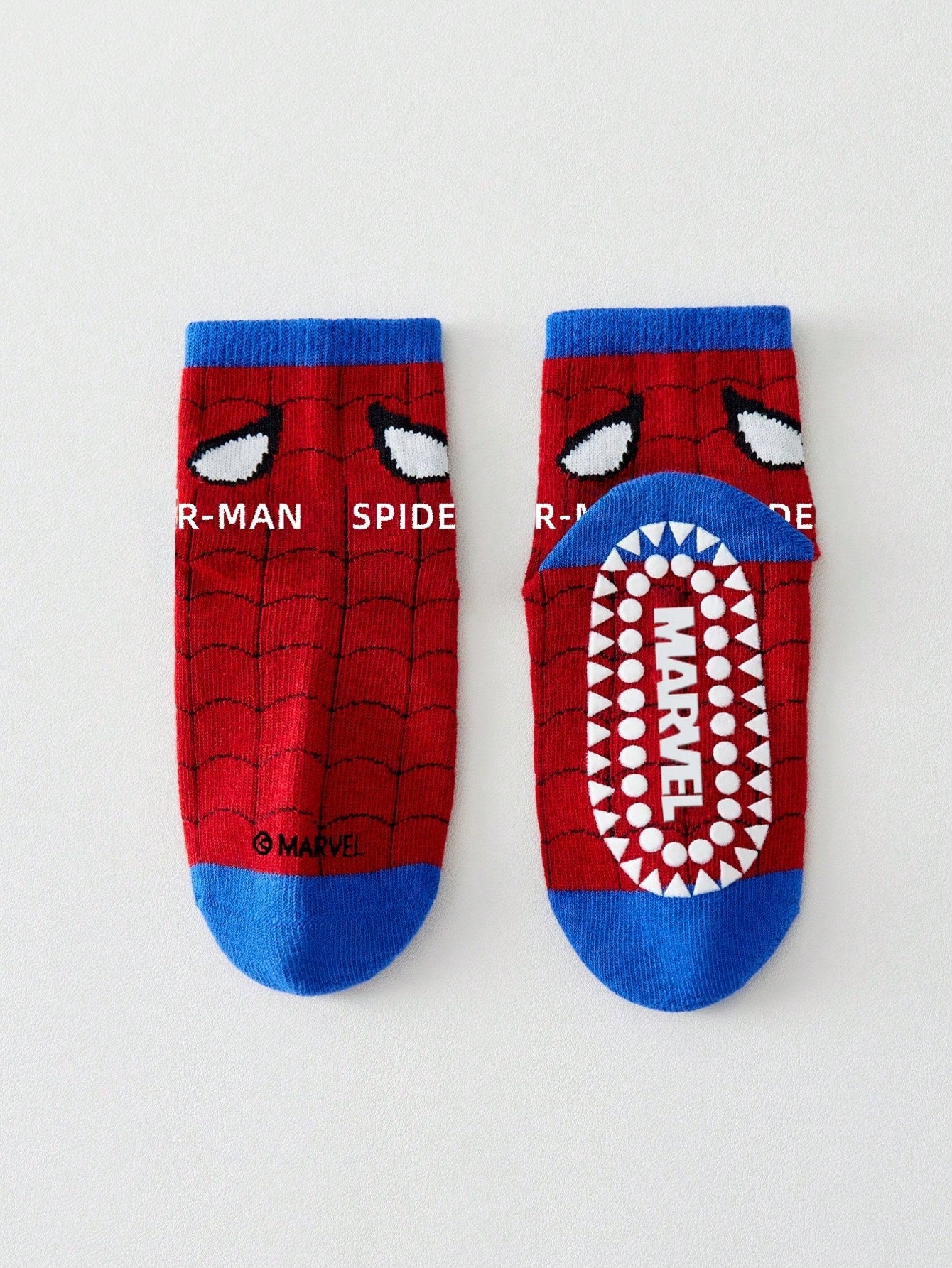 Children's 5-Pair Spider-Man Themed Socks Set Non-Slip Breathable