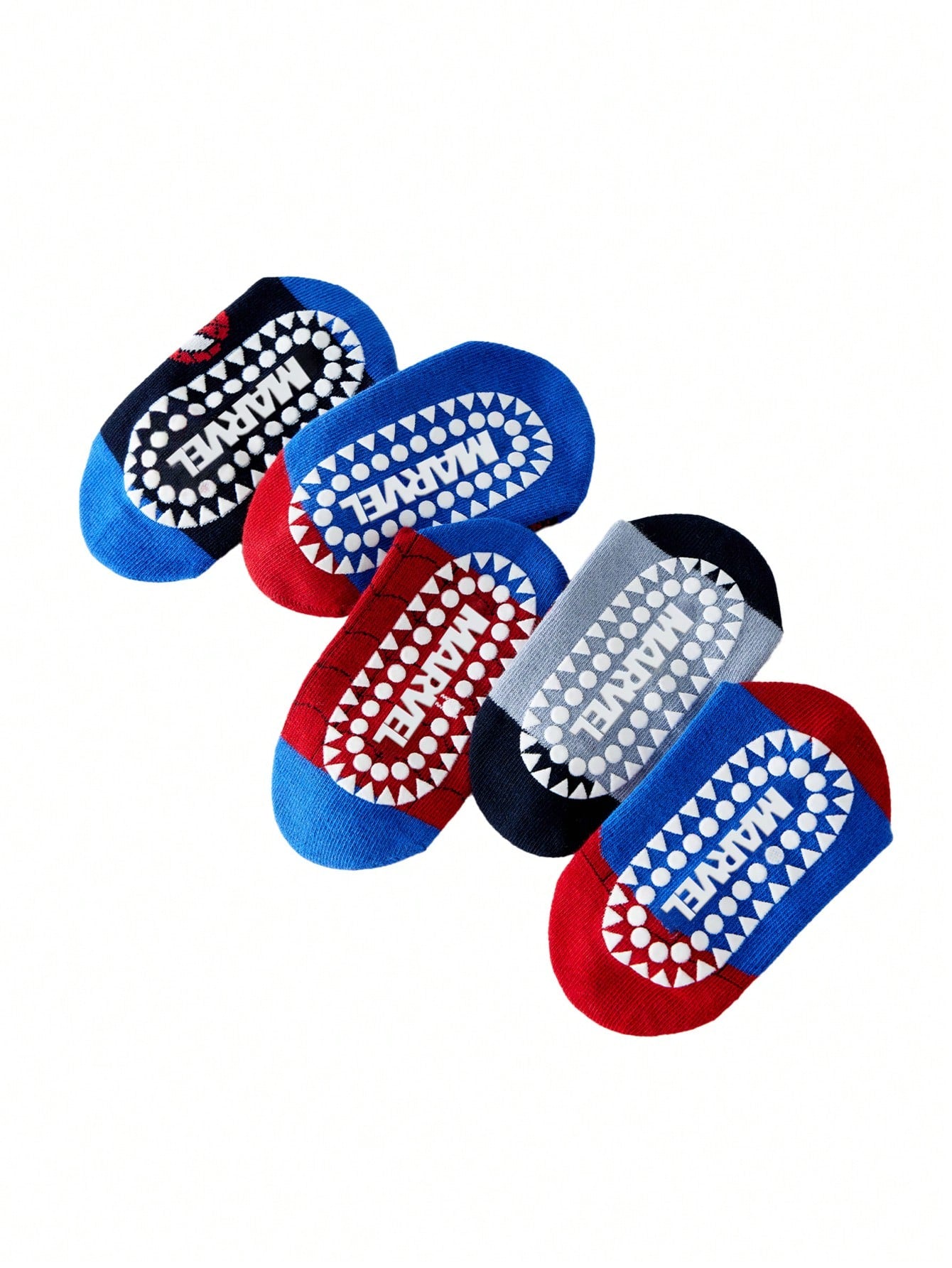 Children's 5-Pair Spider-Man Themed Socks Set Non-Slip Breathable