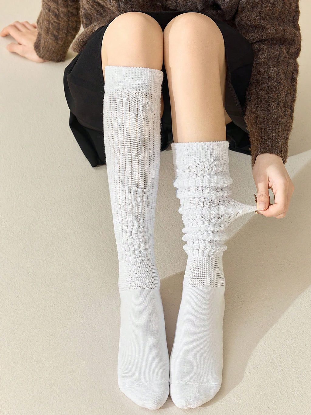 Women's Multi-Color Thigh High Socks Warm Thick Knit Over-The-Knee Stockings