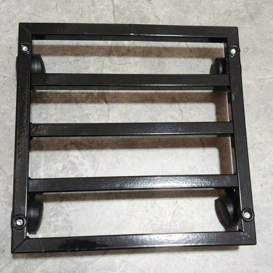 Heavy Duty Metal Utility Cart with Lockable All-Terrain Wheels and Storage Rack