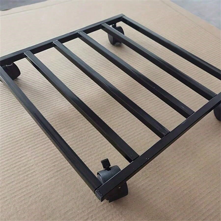 Heavy Duty Metal Utility Cart with Lockable All-Terrain Wheels and Storage Rack