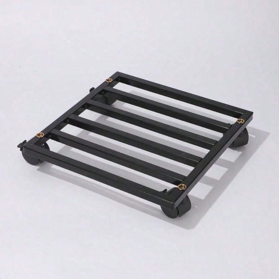 Heavy Duty Metal Utility Cart with Lockable All-Terrain Wheels and Storage Rack