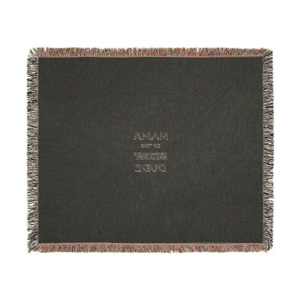 Mama Little Monsters Woven Blanket — Cozy Fringe Throw for Moms