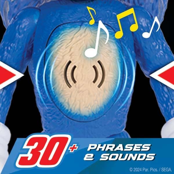Sonic The Hedgehog 3 Ultimate Talking Sonic 12-Inch Figure 30+ Phrases Light-Up Eyes and Quills