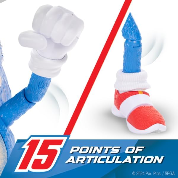 Sonic The Hedgehog 3 Ultimate Talking Sonic 12-Inch Figure 30+ Phrases Light-Up Eyes and Quills
