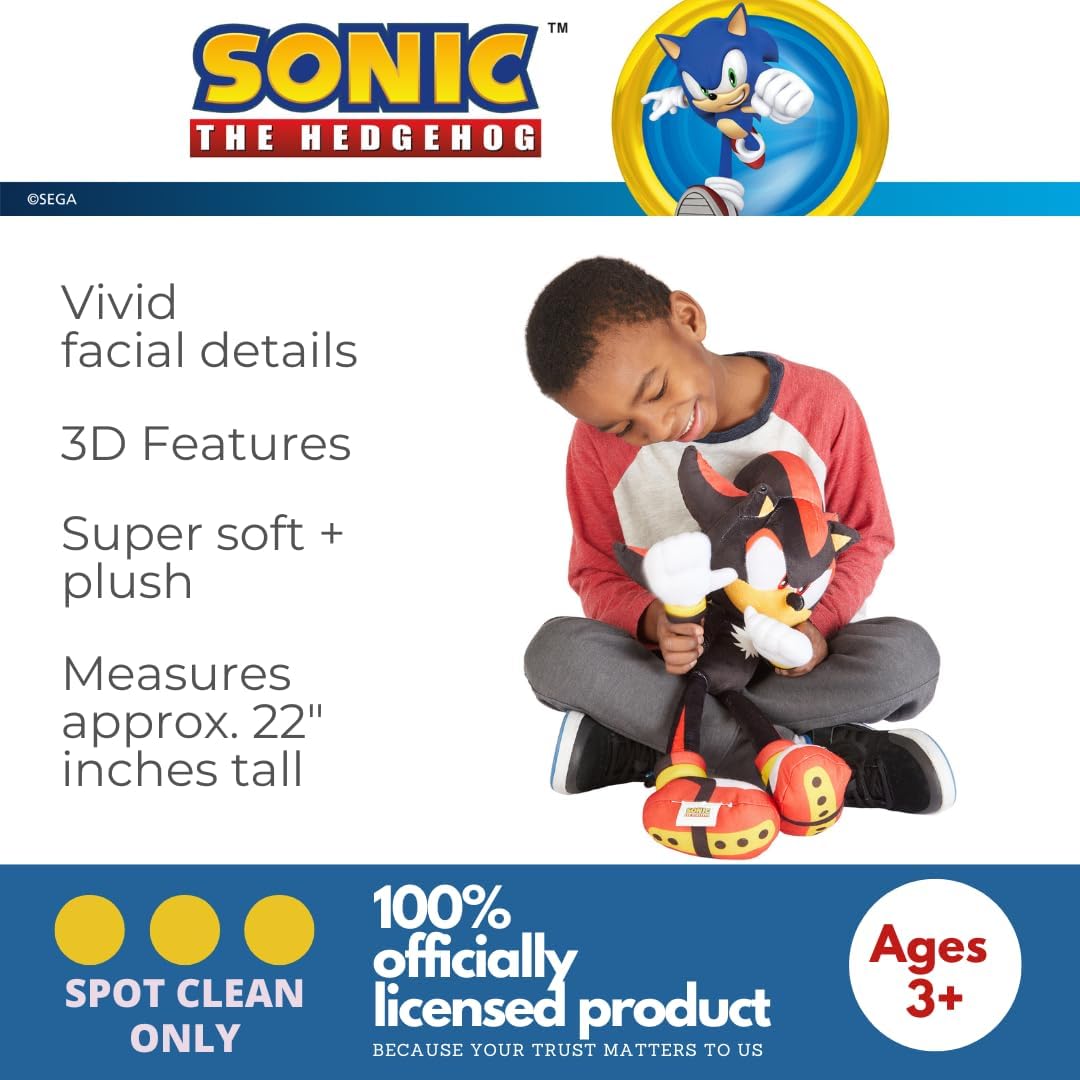 Franco Sonic The Hedgehog Shadow Anime Kids Bedding Super Soft Plush Cuddle Pillow Buddy One Size