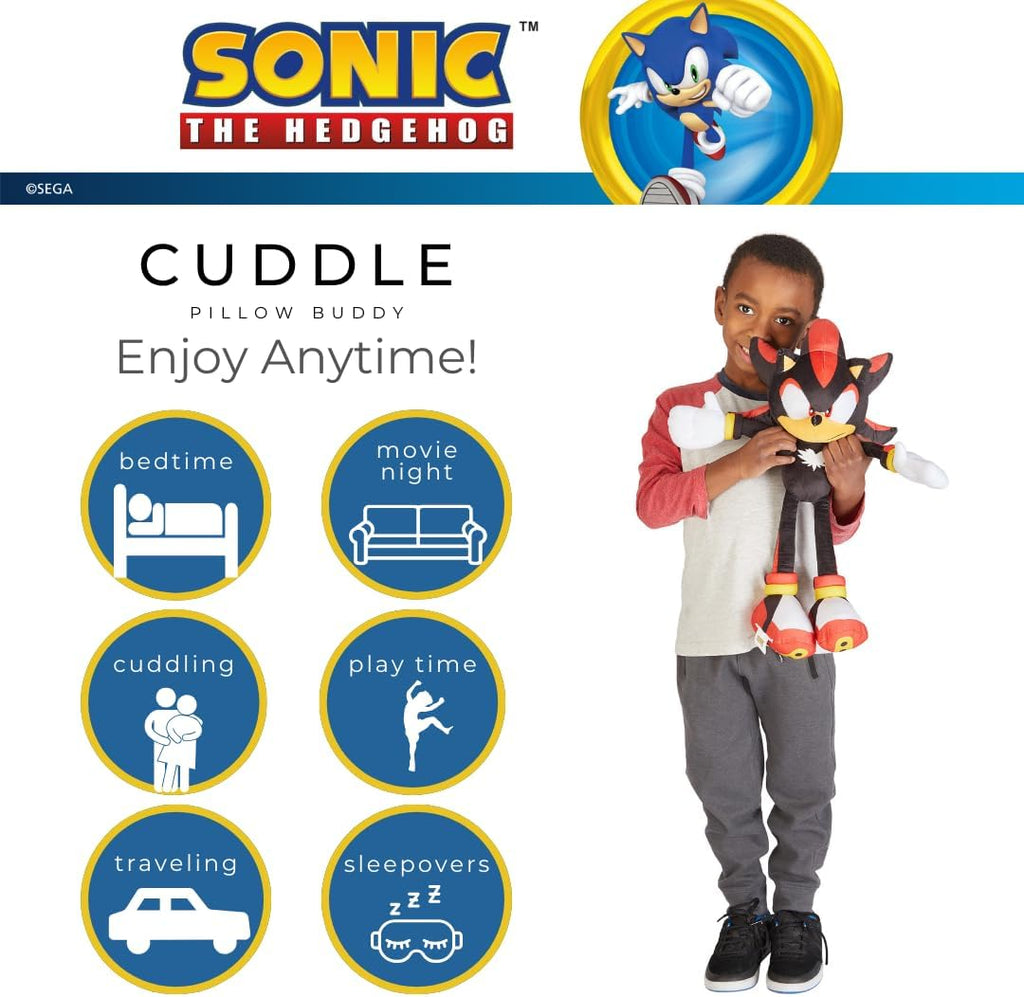 Franco Sonic The Hedgehog Shadow Anime Kids Bedding Super Soft Plush Cuddle Pillow Buddy One Size