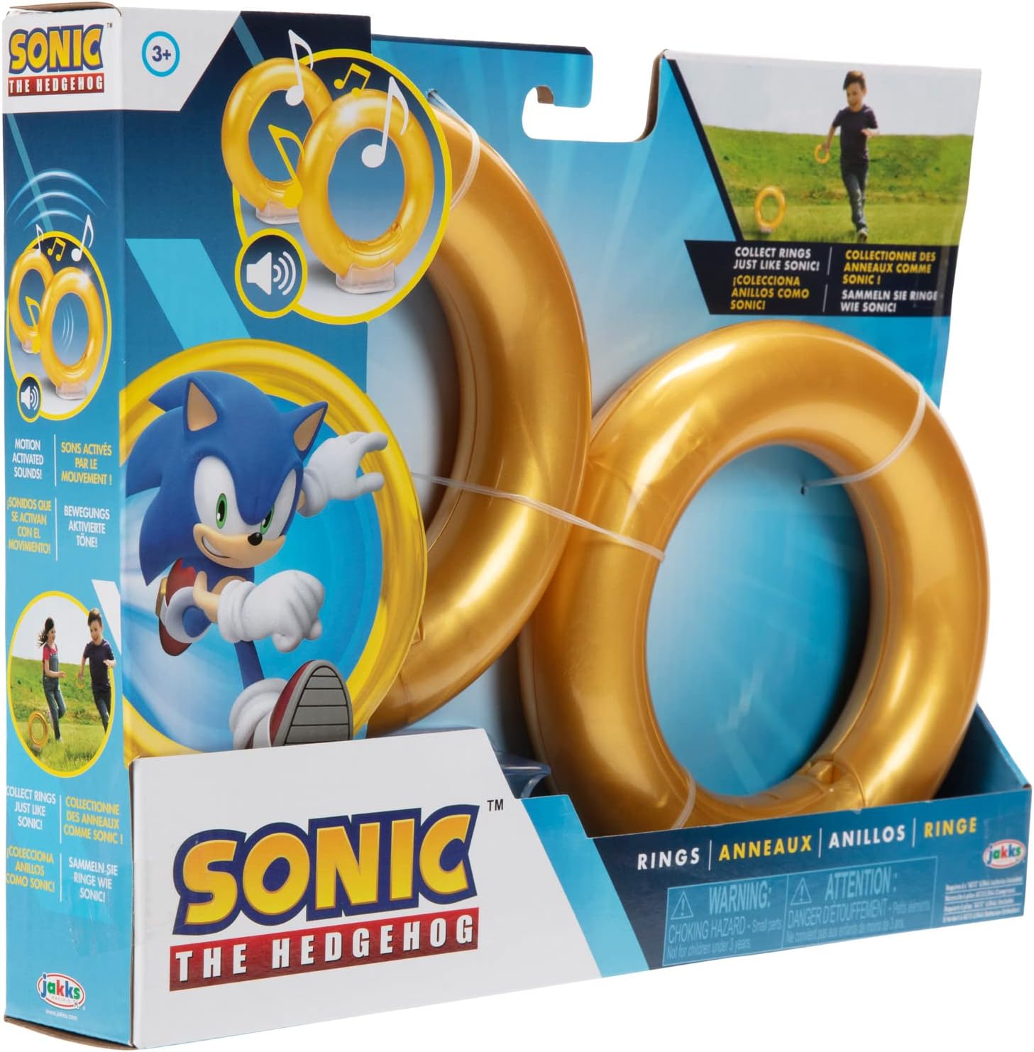 JAKKS Pacific Sonic The Hedgehog Rings 2-Pack Motion Activated Sounds Role Play Game for Kids