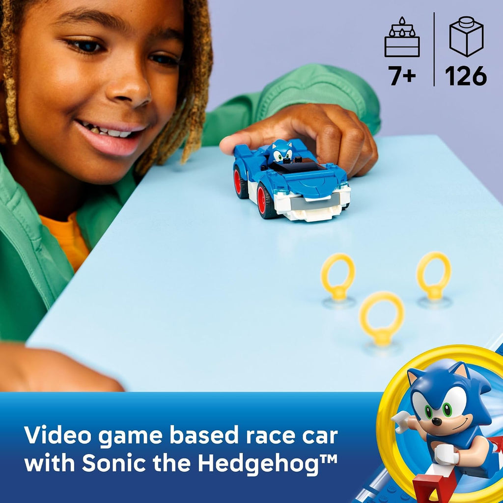 LEGO Sonic The Hedgehog Sonic Speedster Lightning Race Car Building Set 126 Pieces Ages 7+