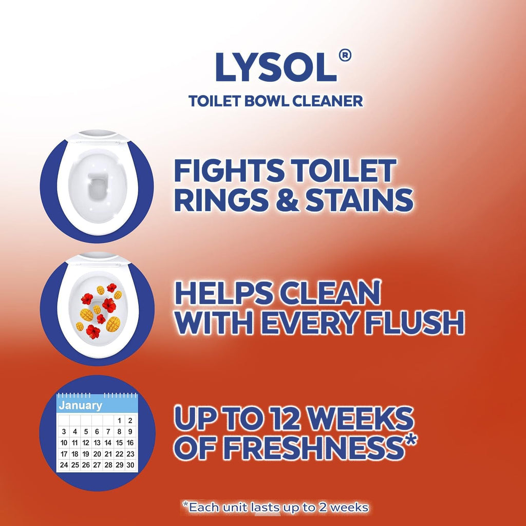 Lysol Click Gel Automatic Toilet Bowl Cleaner Mango & Hibiscus Scent 6 Count