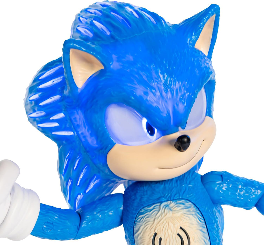 Sonic The Hedgehog 3 Ultimate Talking Sonic 12-Inch Figure 30+ Phrases Light-Up Eyes and Quills