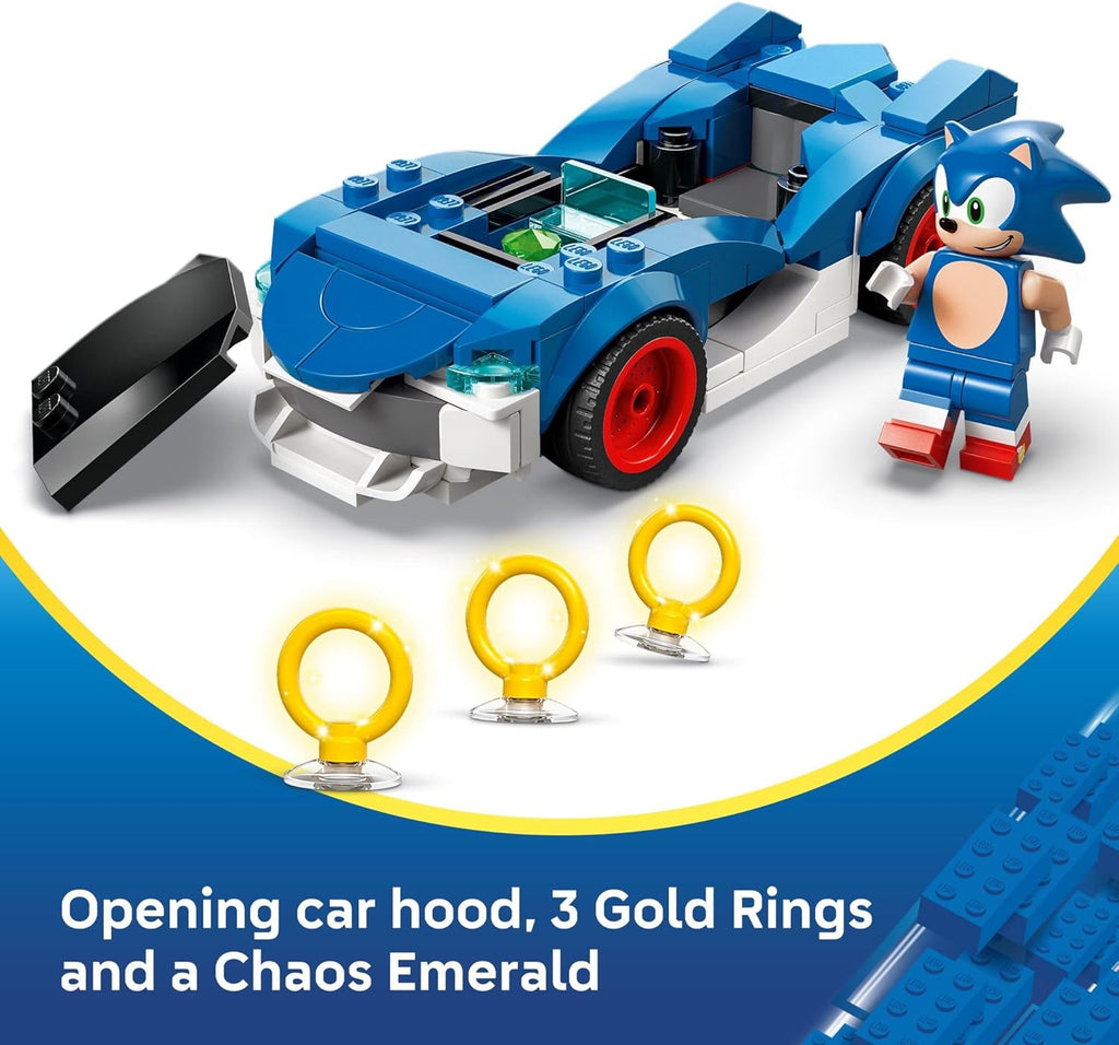 LEGO Sonic The Hedgehog Sonic Speedster Lightning Race Car Building Set 126 Pieces Ages 7+