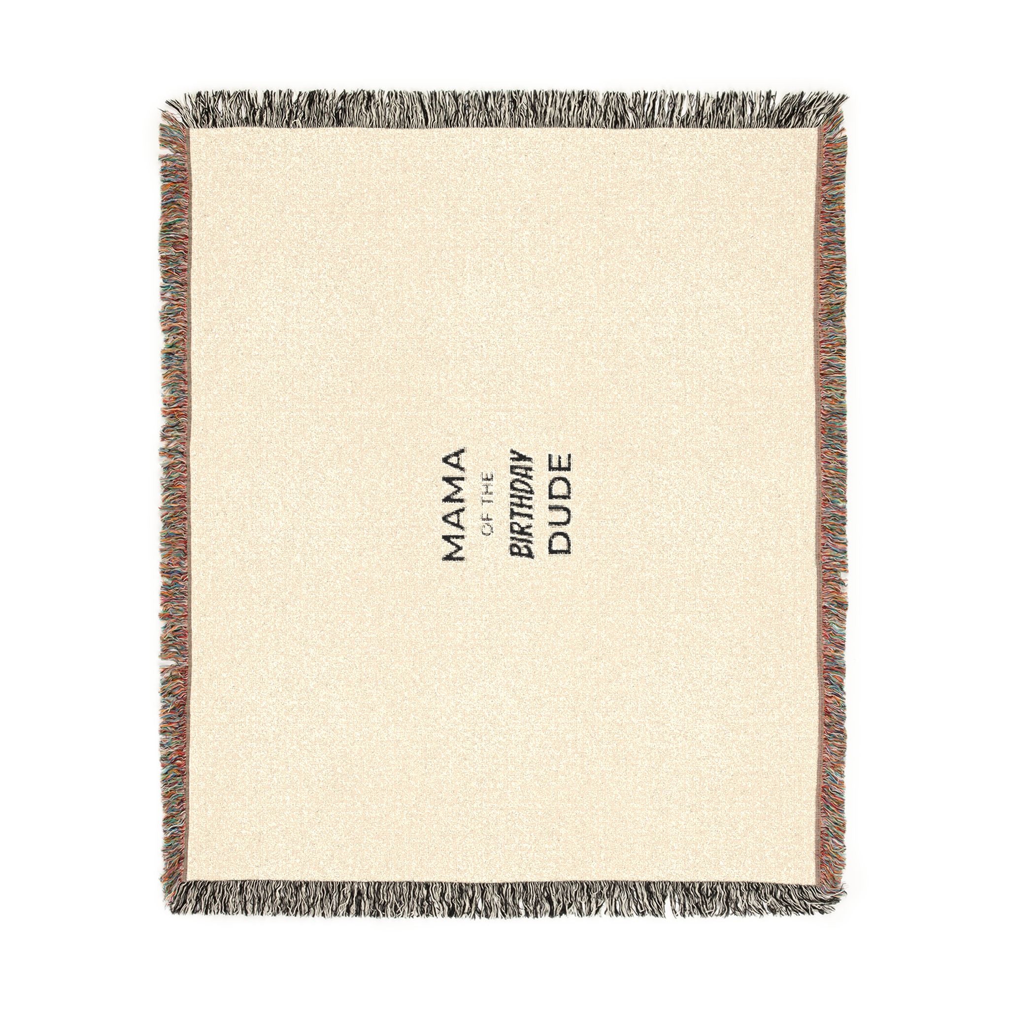 Mama Little Monsters Woven Blanket — Cozy Fringe Throw for Moms