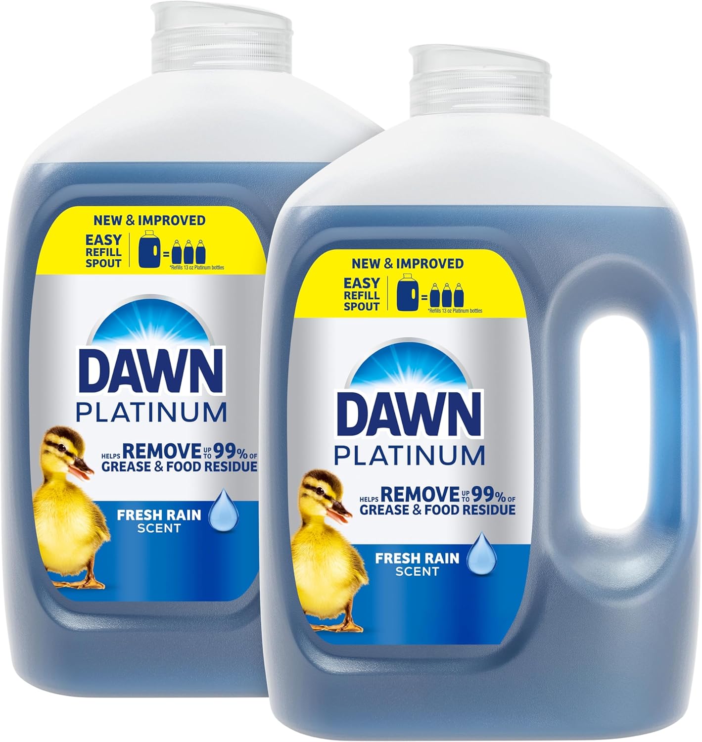 Dawn Platinum Refill Jug Dish Soap Fresh Rain Scent Liquid Dishwashing Detergent 3.05 L Pack of 2
