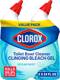 Clorox Toilet Bowl Cleaner Clinging Bleach Gel Ocean Mist 709 ml Pack of 2