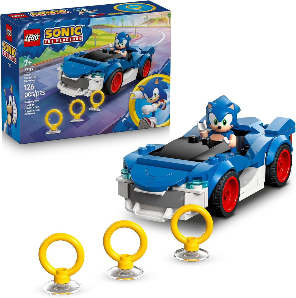 LEGO Sonic The Hedgehog Sonic Speedster Lightning Race Car Building Set 126 Pieces Ages 7+