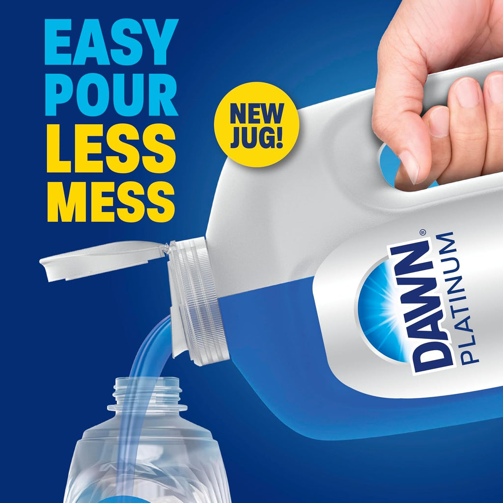 Dawn Platinum Refill Jug Dish Soap Fresh Rain Scent Liquid Dishwashing Detergent 3.05 L Pack of 2