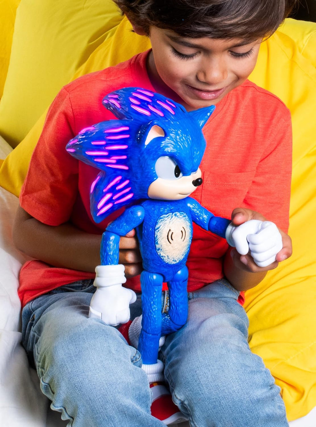 Sonic The Hedgehog 3 Ultimate Talking Sonic 12-Inch Figure 30+ Phrases Light-Up Eyes and Quills