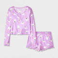 Grayson Threads Kids Girls' 2pc Halloween Ghost Long Sleeve Pointelle Pajama Set Purple