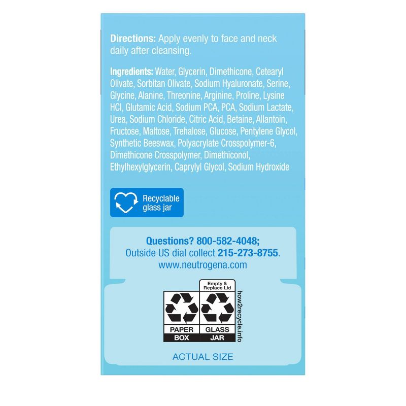 Neutrogena Hydro Boost Water Gel Cream Face Moisturizer with Hyaluronic Acid for Normal to Dry Skin Fragrance Free