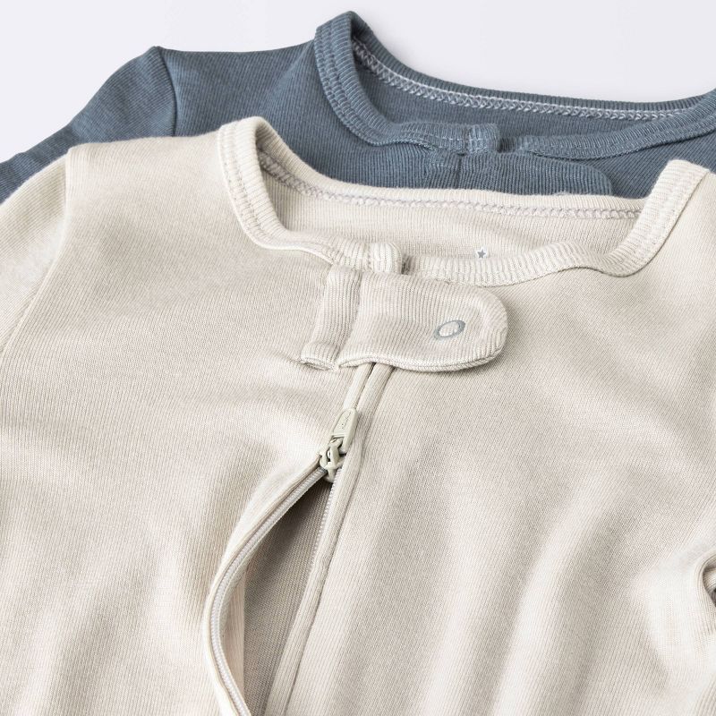 Cloud Island Baby Boys' 2pk Solid So Very Soft Modal Blend Sleep N' Play Footed Pajamas Gray