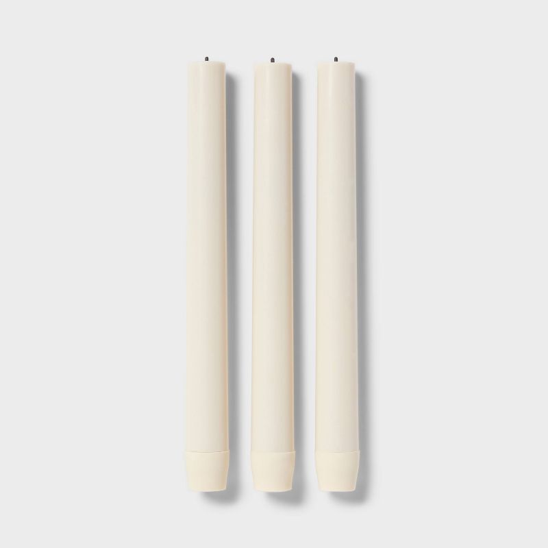Room Essentials 6pk LED Flameless Taper Candle Set Cream Unscented