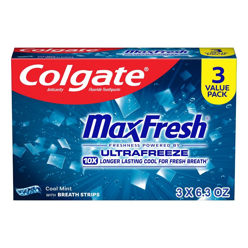 Colgate Max Fresh Cool Mint Fluoride Toothpaste 3pk 18.9 oz