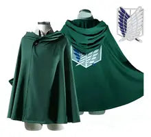 Attack on Titan Scouting Legion Cosplay Cloak Green Polyester