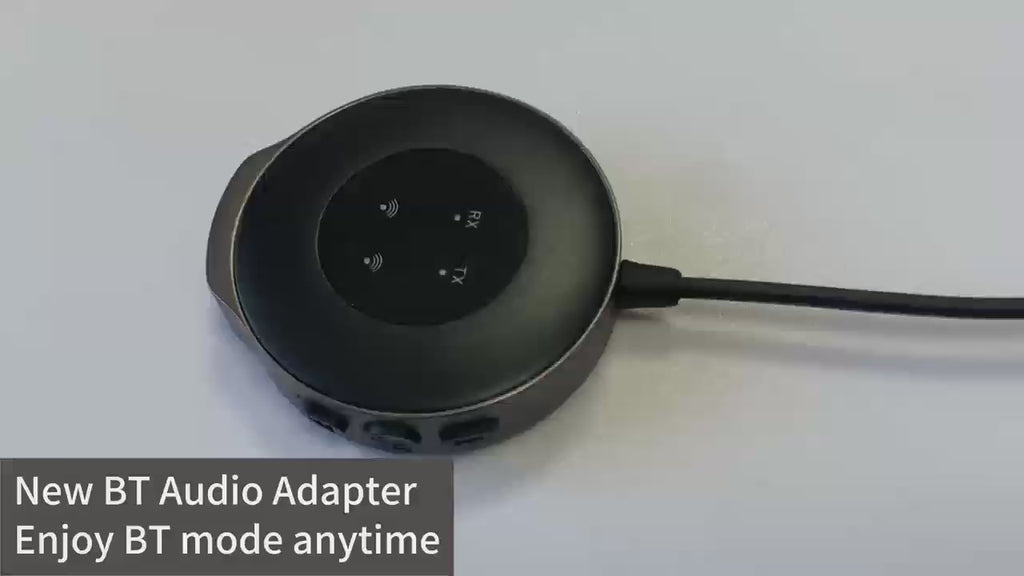 2-in-1 Bluetooth Receiver Transmitter Portable Adapter with Noise-Cancelling Microphone for Home Audio Car TV