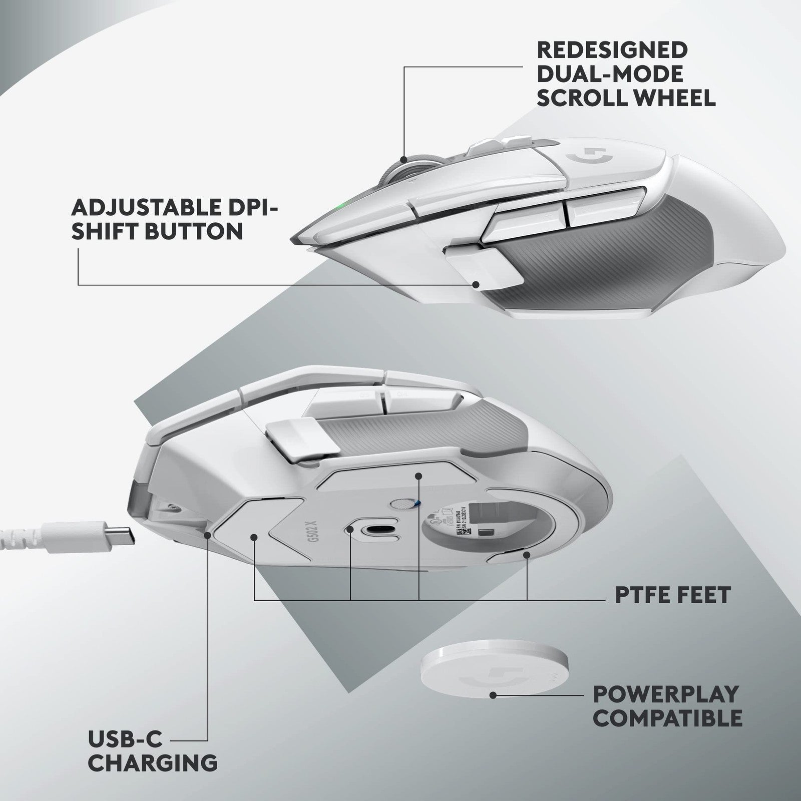 Logitech G502 X LIGHTSPEED Wireless Gaming Mouse White